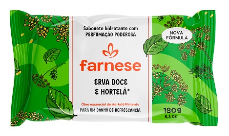 SABONETE FARNESE 180G ERVA DOCE E HORTELA