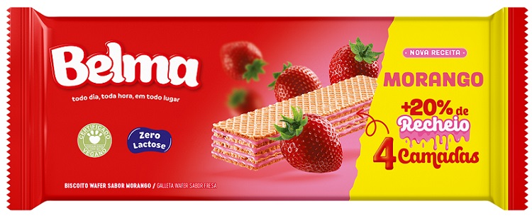 BISCOITO WAFER 90G BELMA MORANGO