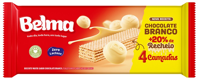 BISCOITO WAFER 90G BELMA CHOCOLATE BRANCO