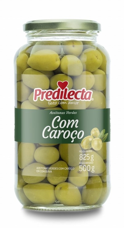 AZEITONA VERDE VIDRO PREDILECTA COM CAROÇO 500G