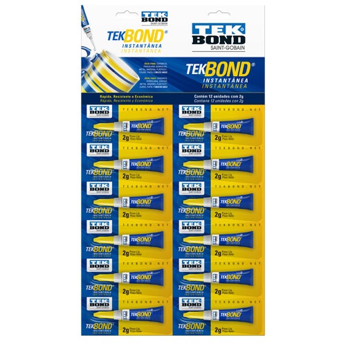 COLA INSTANTÂNEA TEKBOND 2G CARTELA C/12 COLA INSTANTÂNEA TEKBOND 2G CARTELA C/12