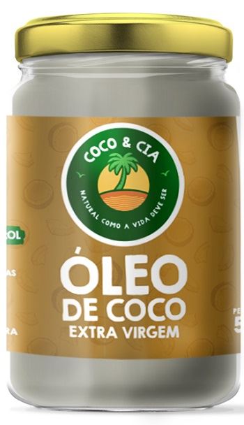 OLEO DE COCO EXTRA VIRGEM COCO&CIA VIDRO 500ML