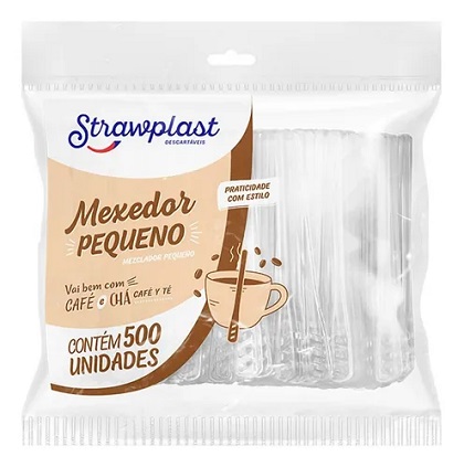 MEXEDOR DE CAFE STRAWPLAST PEQUENO C/500 MEXEDOR DE CAFE STRAWPLAST PEQUENO C/500
