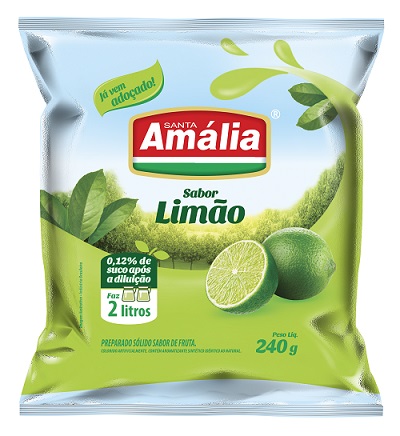 REFRESCO EM PO SANTA AMALIA 240G LIMAO 