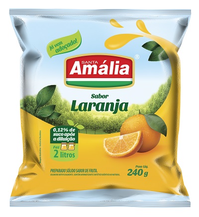 REFRESCO EM PO SANTA AMALIA 240G LARANJA 