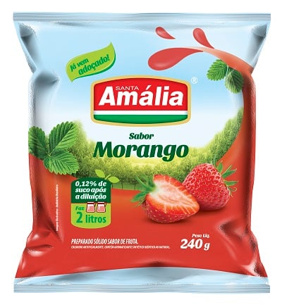 REFRESCO EM PO SANTA AMALIA 240G MORANGO