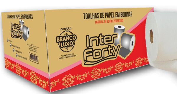 PAPEL TOALHA BOBINA 200M INTERFORTY BR LUXO