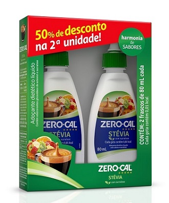 ADOÇANTE ZERO CALL LIQ STEVIA KIT 2X80ML