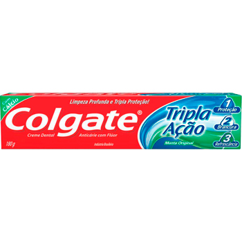 CREME DENTAL COLGATE TRIPLA AÇÃO 180G MENTA ORIGINAL