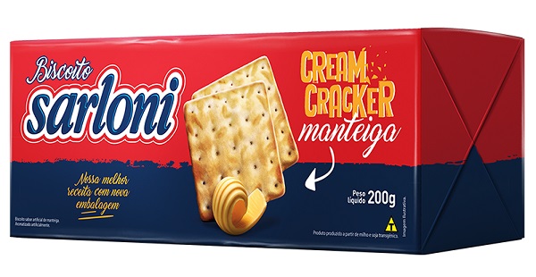 BISCOITO SARLONI 200G CREAM CRACKER MANTEIGA