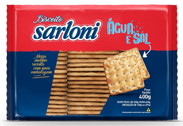 BISCOITO SARLONI 400G ÁGUA E SAL