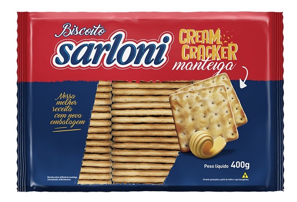 BISCOITO SARLONI 400G CREAM CRACKER MANTEIGA