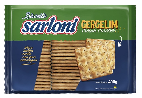 BISCOITO SARLONI 400G CREAM CRACKER GERGELIM