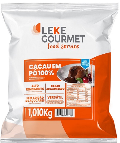 CACAU 100% PÓ LEKE GOURMET 1,010KG PACOTE