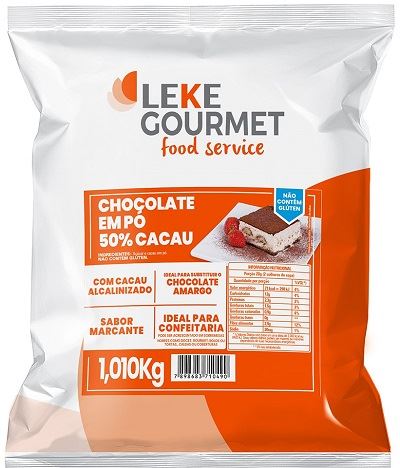 CHOCOLATE EM PO 50% LEKE GOURMET 1.010KG PACOTE