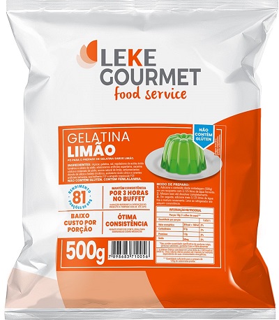 GELATINA LEKE GOURMET 500G LIMAO