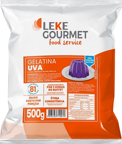 GELATINA LEKE GOURMET 500G UVA