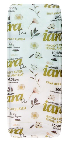 SABONETE IARA 300G DUO VERDE/BRANCO 4UN